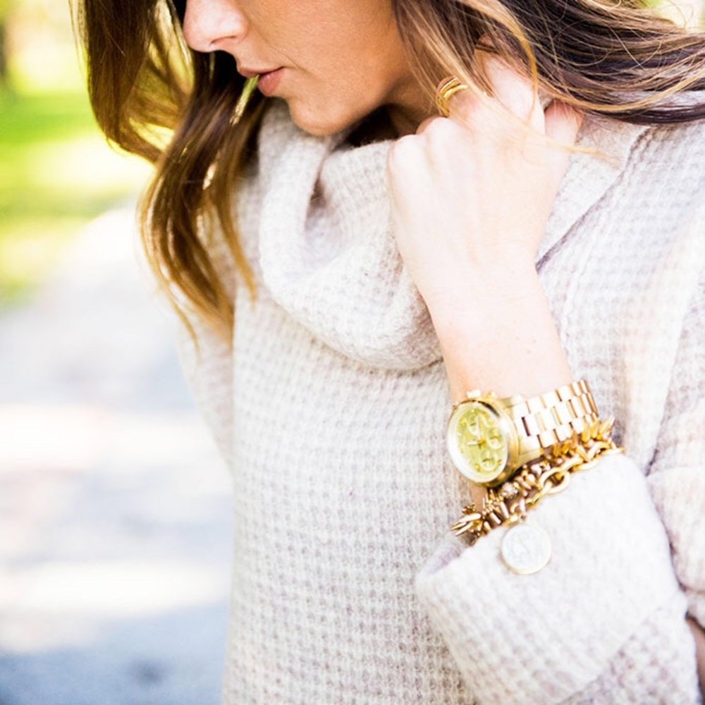 Free People Sidewinder turtleneck in Tan